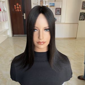 พร้อมส่งท็อปเปอร์ผมแท้สีดำธรรมชาติขนาด 6"x6.5" สำหรับผู้หญิง แบบคลิปติด ฐานไหม ท็อปเปอร์ผมแท้สำหรับผู้หญิง - Product Image 4