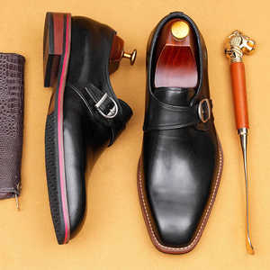 Chaussures habillées pour hommes en cuir véritable, imperméables, antidérapantes, respirantes, à lacets, bout rond, pour le bureau, les mariages - Product Image 3