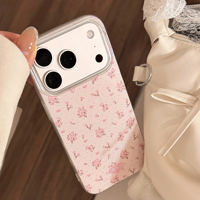 Coque de téléphone rose pailletée à motif de dessin animé pour 17/16/15/14/13/12 Pro Max, en TPU scintillant avec anneau magnétique, transparente et antichoc