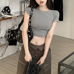OEM Crop <span class=keywords><strong>Top</strong></span> T-shirt <span class=keywords><strong>dos</strong></span> <span class=keywords><strong>nu</strong></span> pour filles col rond femmes Slim Fit t-shirts <span class=keywords><strong>dos</strong></span> <span class=keywords><strong>nu</strong></span> Crop <span class=keywords><strong>Top</strong></span> - Product Image 1