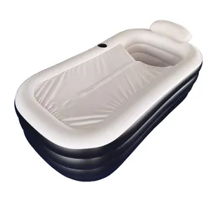 Vente chaude nouvelles baignoires gonflables en PVC noir Spa bain à remous baignoire pliable adulte