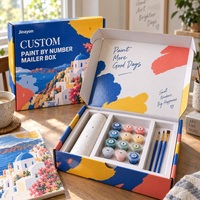 Boîte d'expédition personnalisée pour peinture par numéros, emballage imprimé coloré, carton cadeau