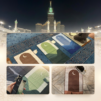 Tapis de prière islamique musulman personnalisé en gros, mini tapis de prière pliable de poche pour enfants, portable pour le voyage, avec porte-clés, pour le Ramadan