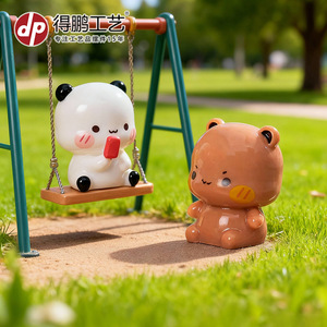 Cute Panda And Bear Resin Figurines <b>Mini</b> Animal Decor For <b>Desk</b> Car Ornament 7 12 Years Unisex Gift Idea - Product Image 5