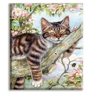 Вышивка крестиком HUACAN, хлопковая нить с изображением кошки, наборы для рукоделия, украшение для дома с животными 14 карат