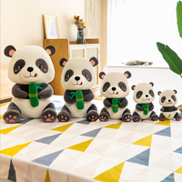 Vente en gros d'usine, oreiller en peluche panda personnalisé, rembourrage en coton PP doux, jouet en peluche unisexe