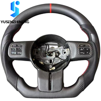 Volant à fond plat en fibre de carbone, chauffant, plug and play, compatible avec Jeep Wrangler JK JKU Rubicon Sahara 2007-2018