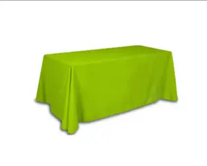 Promosi kain meja 6 kaki kustom penutup meja dipasang pewarna sublimasi 8 kaki taplak meja melar tampilan perdagangan penutup meja