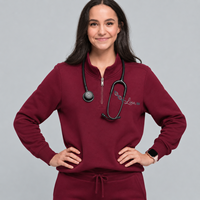 Felpa Personalizzata per Scienziati di Laboratorio Medico con Zip a un Quarto, Collo Alto, Ricamo Microscopio, Foderata Invernale, Abbigliamento per Laurea in Scienze