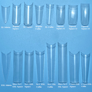 Pointes d'ongles XXXL en ABS naturel transparent demi-couverture longue XXL non courbe en C ongles français ongles artificiels - Product Image 5