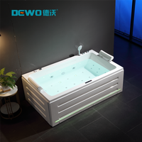 Elegante Bañera de Hidromasaje Independiente para 2 Personas con Ducha, Diseño de Cortina de Agua, para el Hogar
