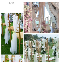 Nouvelles Nœuds de Chaise de Mariage en Organza Transparent et Tulle, Tissu Blanc Suisse pour Drapage de Plafond et Dossiers de Chaises de Cérémonie de Mariage