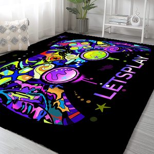 <span class=keywords><strong>Tapis</strong></span> de jeu Cool Carpet for Boy's Gamer Bedroom Decor Soft & Non Slip Large Machine Washable Black Game Controller - Product Image 3
