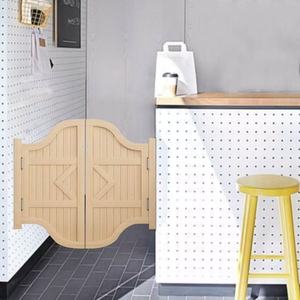 Puerta Batiente de Madera Sólida para Cafetería, Puerta Doble de Entrada para Porche, Estilo Rústico Moderno, Media Puerta para Uso Comercial - Product Image 1