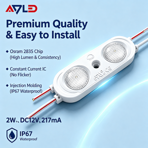 Module LED ADLED 62x21mm SMD2835 2LED 2W IP67 Étanche DC12V Blanc Chaud 3000K 180 °   Diffusion uniforme pour les enseignes extérieures - Product Image 5