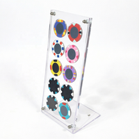 Présentoir de jetons de poker en acrylique transparent à 10 compartiments, résistant à l'eau, pour 40 mm de jetons, idéal pour les jeux de table