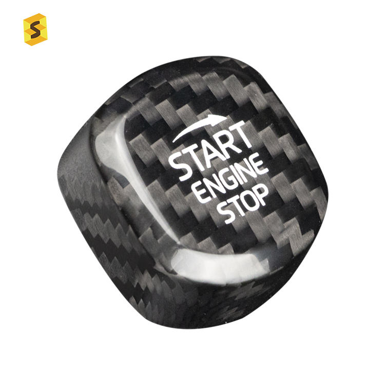 Stile Carbonio Copertura Del Pulsante Start Stop Per Alfa Romeo - Foto 3