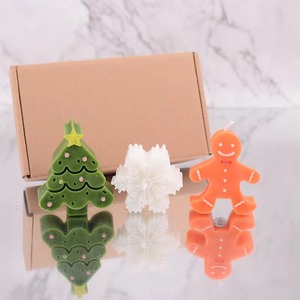 Custom Christmas <b>Gift</b> Box-Shaped Three-Piece Soy Wax Aromatherapy <b>Candle</b> <b>Set</b> for Home and Hotel Decor - Product Image 2