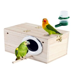 Nichoir en bois pour perroquet, matériau de nidification en fibre de coco, maison de nidification réutilisable pour perruche, perroquet, agapornis, Fête des Pères - Product Image 2