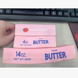 Giant 14oz Realistic Salted Butter Squishy Fidget Toy Pink Slow-rebound Silicone/TPE Stress Relief Gift Multi Size Food Toy - Product Image 3