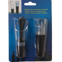 Bouchon et verseur à vin sous vide réutilisable en silicone noir, bouchon à vis anti-fuite pour bouteille de vin, accessoires de bar