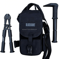3-teiliges DIY Anti-Diebstahl Feuerwehrausrüstungs-Set Manuelles Werkzeugkit Notfall-Rettungsrucksack (Schwarze Feuerwehrtasche) Marke Heiying 1 Jahr Garantie