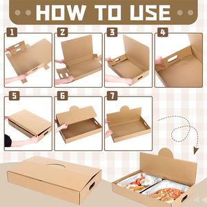 Y726 جودة عالية مخصصة المنبثقة صندوق تقديم الطعام كرافت المموج مقلاة كاملة صناديق صواني الطعام لملاعب الحفلات - Product Image 6