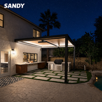 Pergola motorisée en aluminium pour extérieur, avec toit ouvrant à lamelles, fixation murale, imperméable, abri d'été