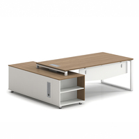 Mobilier de bureau moderne Bureau de direction en L Table de bureau pour chef Bureau de direction avec armoire de rangement