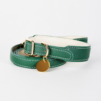 Ensemble de laisse pour collier de chien Airtag Vente en gros Stock de luxe Personnalisé Designer Western Recyclé Collier en cuir imperméable pour animaux de compagnie Tracker