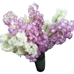 New Artificial Cherry Blossom Silk Sakura For Wedding Centerpieces cherry blossoms tree branches ceiling flower decoration