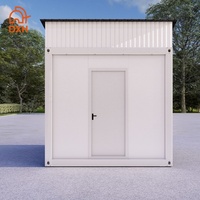 Maison conteneur modulaire préfabriquée et démontable, durable, avec structure en acier préfabriqué, idéale pour jardin, ou maison de campagne.