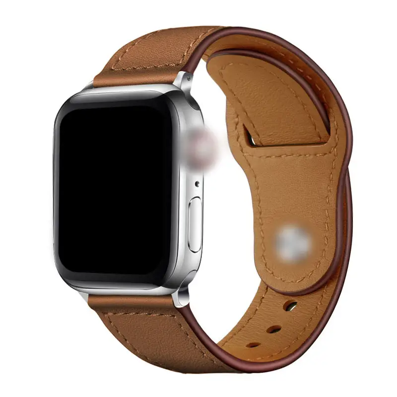 Lederen Horloge Band Strap Compatibel Voor Apple Horloge Serie 7 Bands Retro Business Eerste Laag Gesp Iwatch Lederen Band