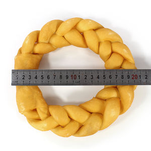 पालतू जानवरों का इलाज करने वाले निर्माताओं को रेवड रिंग प्राकृतिक ब्रेडेड डोनट डॉग डॉग दांतों की हड्डी के स्नैक्स का इलाज करता है। - Product Image 5