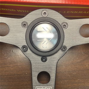 Venta completa para <span class=keywords><strong>MOMO</strong></span> Prototipo 14 pulgadas/350mm Universal cuero plano carreras deporte <span class=keywords><strong>volante</strong></span> alta calidad cuero coche ajuste - Product Image 6