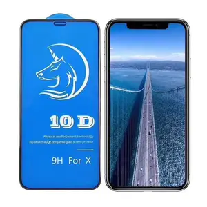 Amazon High Quality 10D Full Glue Curved Tempered Glass Screen Protector For for iPhone 12 11 7/8 plus X XS MAX XR