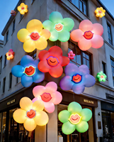 Modèle de fleur gonflable géante personnalisée avec éclairage LED pour la décoration des centres commerciaux et des festivals