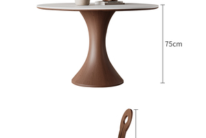 2025 moderno tavolo da pranzo in legno massello con piano in pietra, medio antico stile francese-americano per famiglie e piccoli appartamenti - Product Image 6