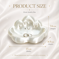 Boîte de rangement pour bijoux en forme de nuage, décor en strass, organisateur d'artisanat en plastique, boîte à bibelots créative pour bagues, boucles d'oreilles, colliers