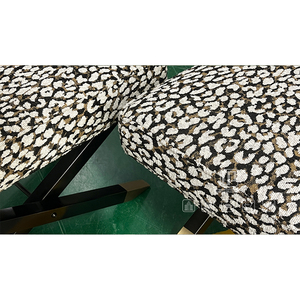 Sillas Contemporáneas para Oficina en Casa o Sala de Estar, Sillas Cuadradas de Tela con Patas de Metal, Silla de Tela con Estampado de Leopardo - Product Image 2