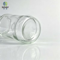 Pot en verre à bord incurvé haut, 650 ml, transparent, avec couvercle fileté, pour mise en conserve domestique, fermentation, emballage alimentaire commercial