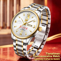 Montre-bracelet pour homme, boîtier en alliage de 36 mm, étanche 30 m, montre à quartz pour homme, bracelet en acier inoxydable
