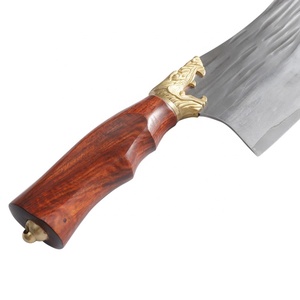 Juego de cuchillos de chef Dushan Damascus con cuchillo para deshuesar, cuchillo de carnicero de latón, mango de madera de palisandro, hoja de acero inoxidable, caja de regalo EVA (metálica) - Product Image 5