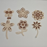 Applique florale en crochet de coton faite à la main, motif brodé en dentelle pour vêtements, sacs, accessoires, couture et décoration