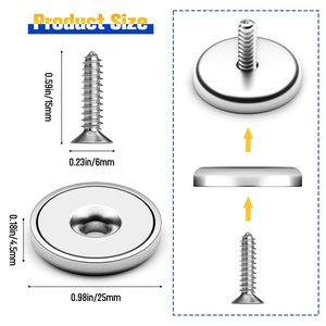 Aimants en pot de terre rare de 0,63 pouce de diamètre, aimants de montage utilisés dans les garages, cuisines, lieux de travail, et comme aimants <span class=keywords><strong>pour</strong></span> armoires - Product Image 3