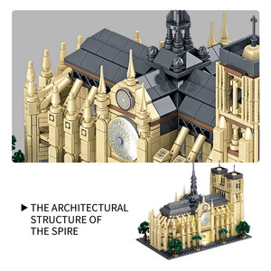 1757 Uds ladrillo Notre Dame De París Catedral Moc modelo Diy arquitectura colección modelo Micro <span class=keywords><strong>Mini</strong></span> juego de bloques de construcción - Product Image 5