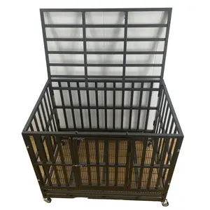 Hot Sale Mobile Metal Kennel Mesh Folding Stainless Steel Pet Dog Animal pet cages