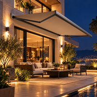 Auvent motorisé sur mesure à cassette intégrale, système de protection solaire rétractable à bras articulé en aluminium pour projets de villas, patios et terrasses