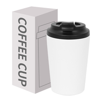 Gobelet isotherme à double paroi en acier inoxydable 304 de 350 ml (12 oz) avec couvercle rabattable, tasse de voyage, tasse à eau glacée pour voiture, camping, maintien au chaud pendant 6 heures