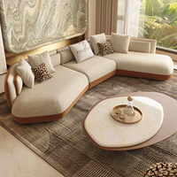 Canapé d'angle amovible, design minimaliste, luxe moderne, trois places, en coton et lin importé, pour appartement, villa, hôtel, grand salon